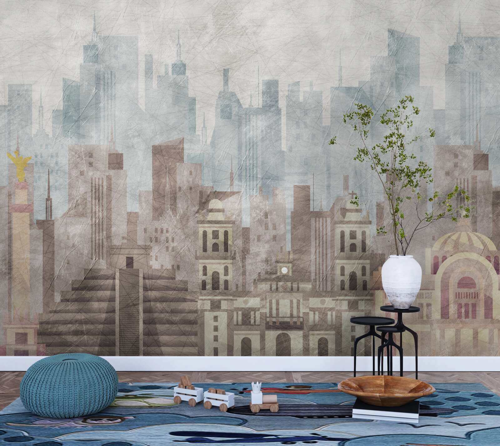 Фотошпалери стародавнє місто перед обличчям мегаполісу