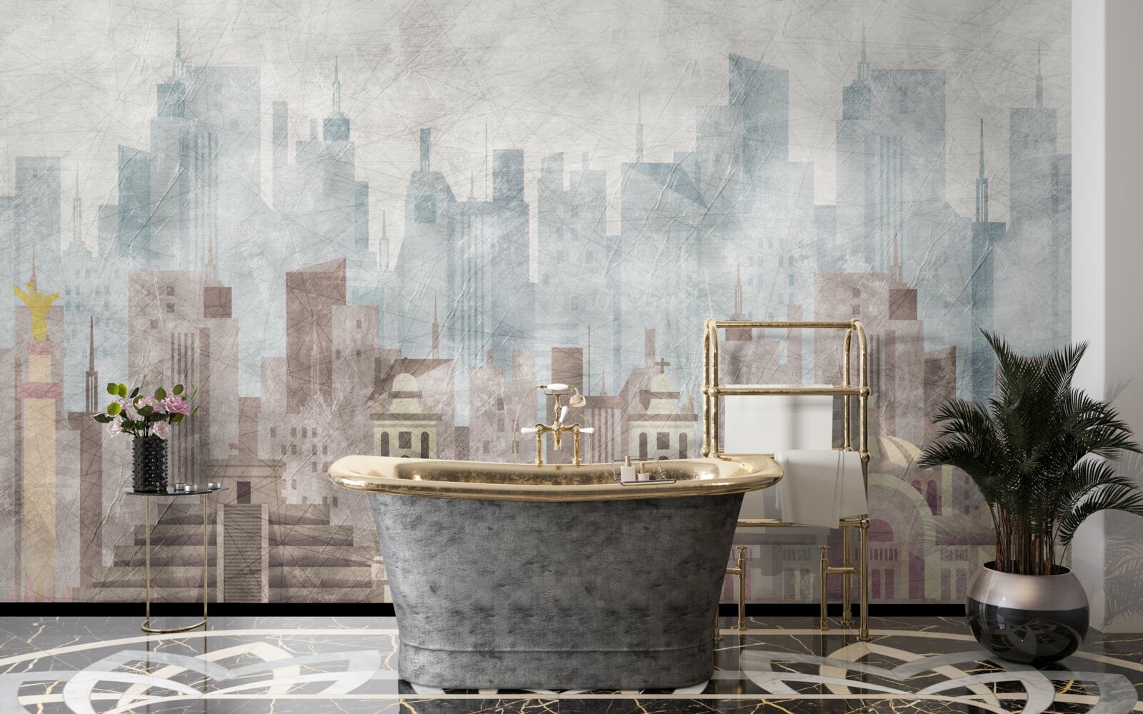 Фотошпалери стародавнє місто перед обличчям мегаполісу