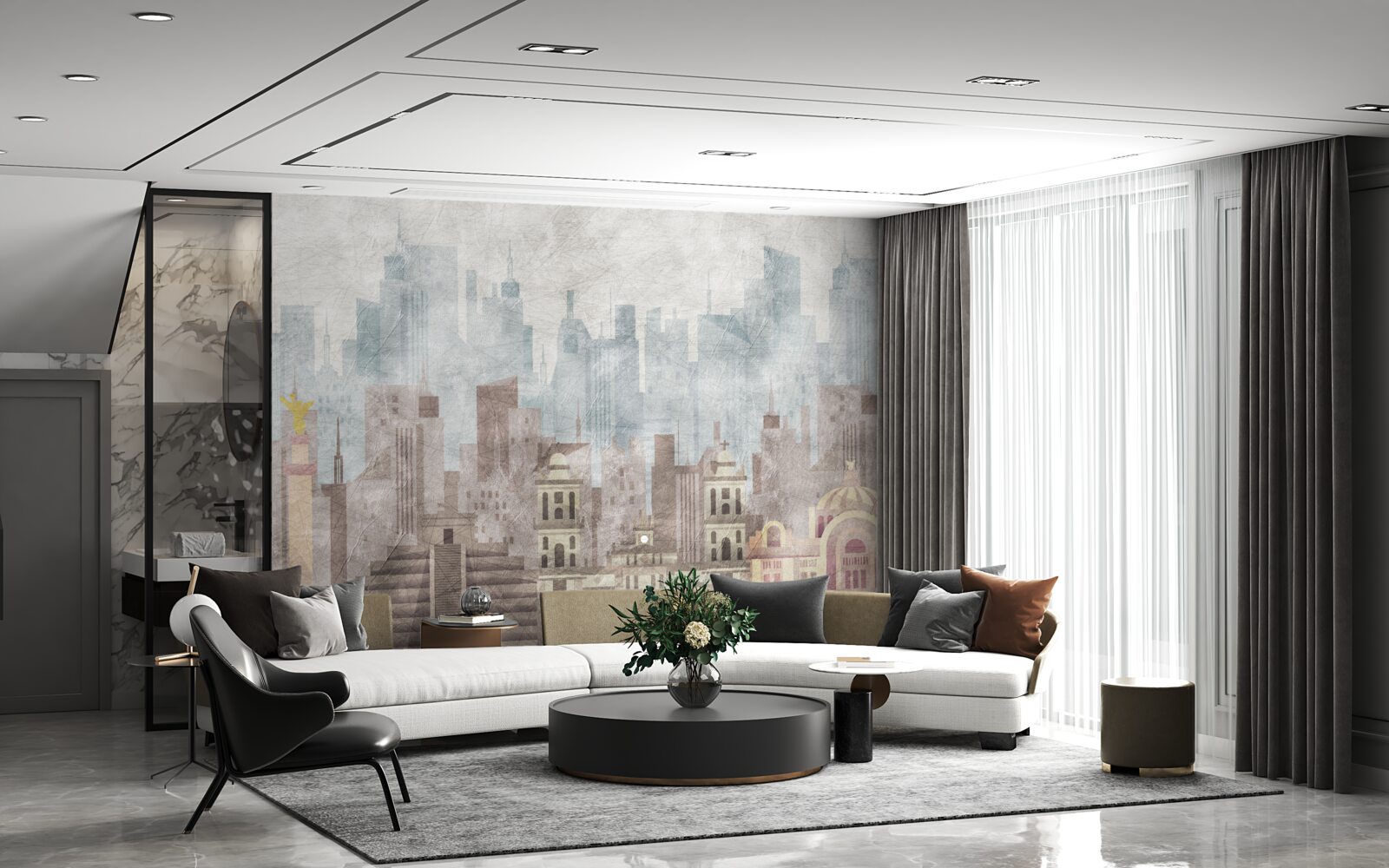 Фотошпалери стародавнє місто перед обличчям мегаполісу