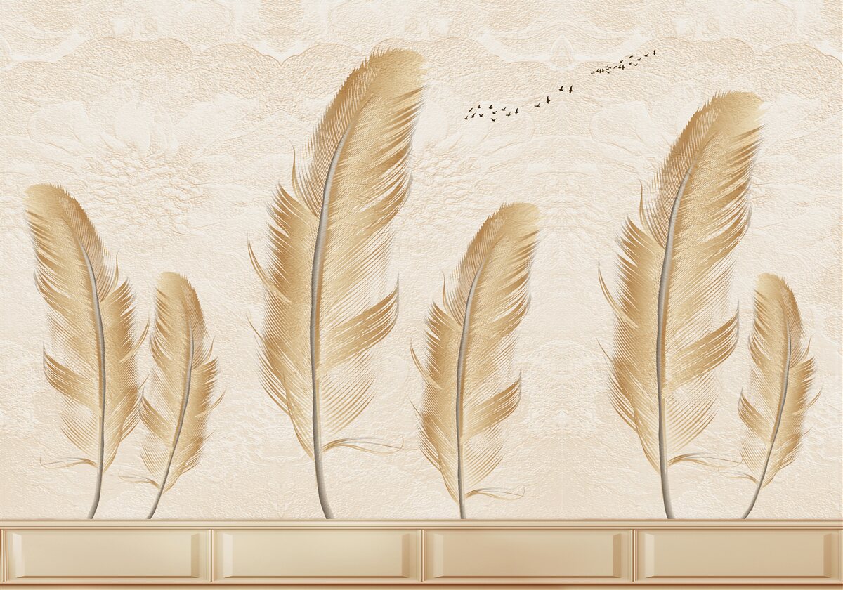Фотошпалери художній фон, прикрашений пір'ям