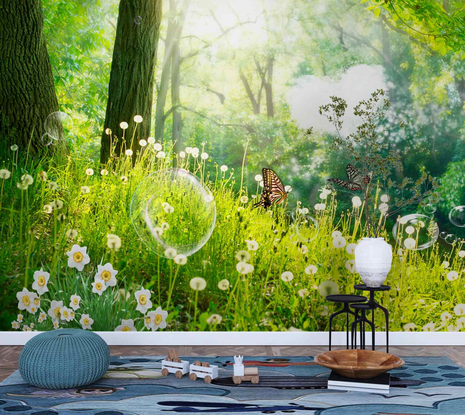 Фотошпалери Метелики на зеленому лузі