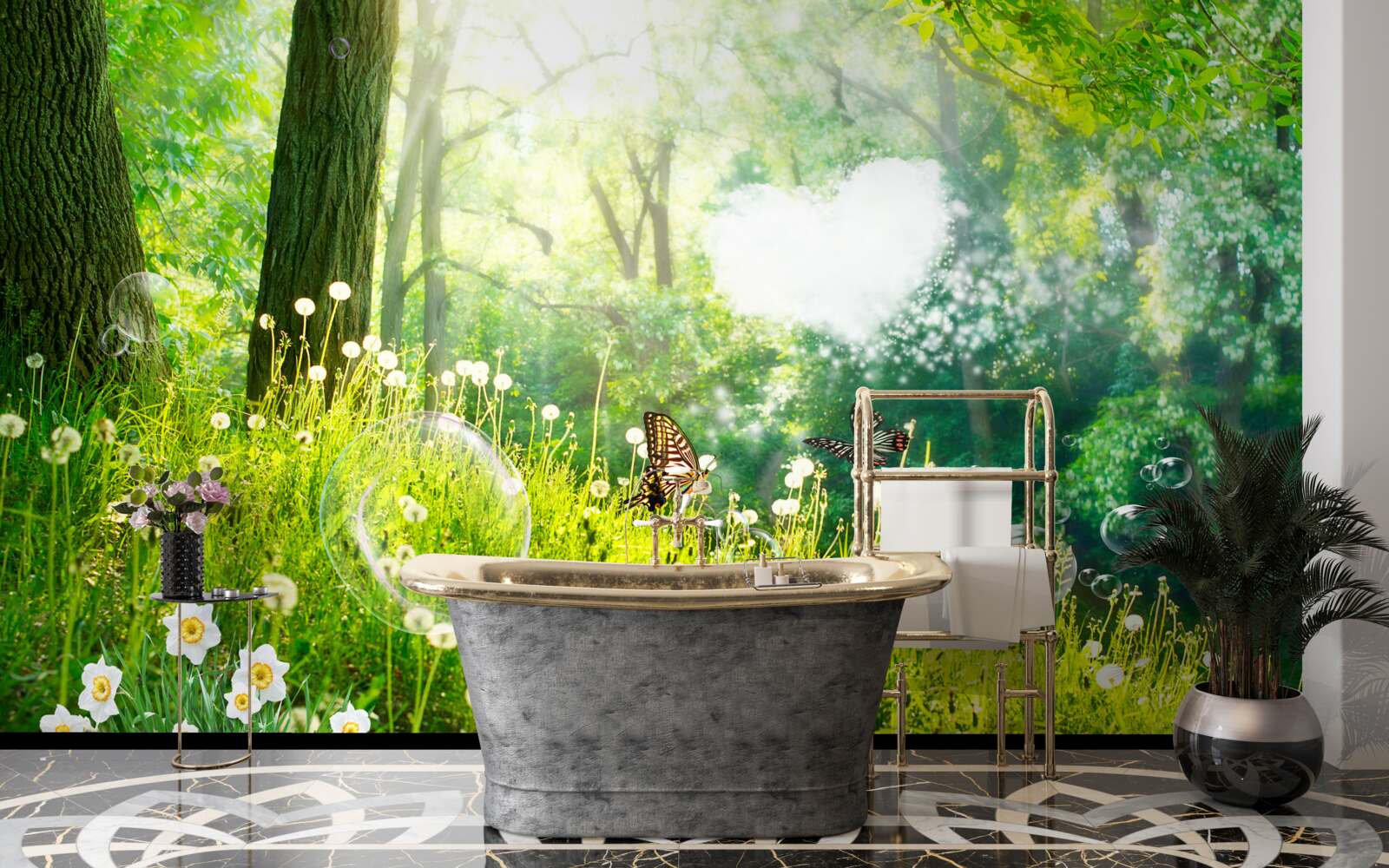 Фотошпалери Метелики на зеленому лузі