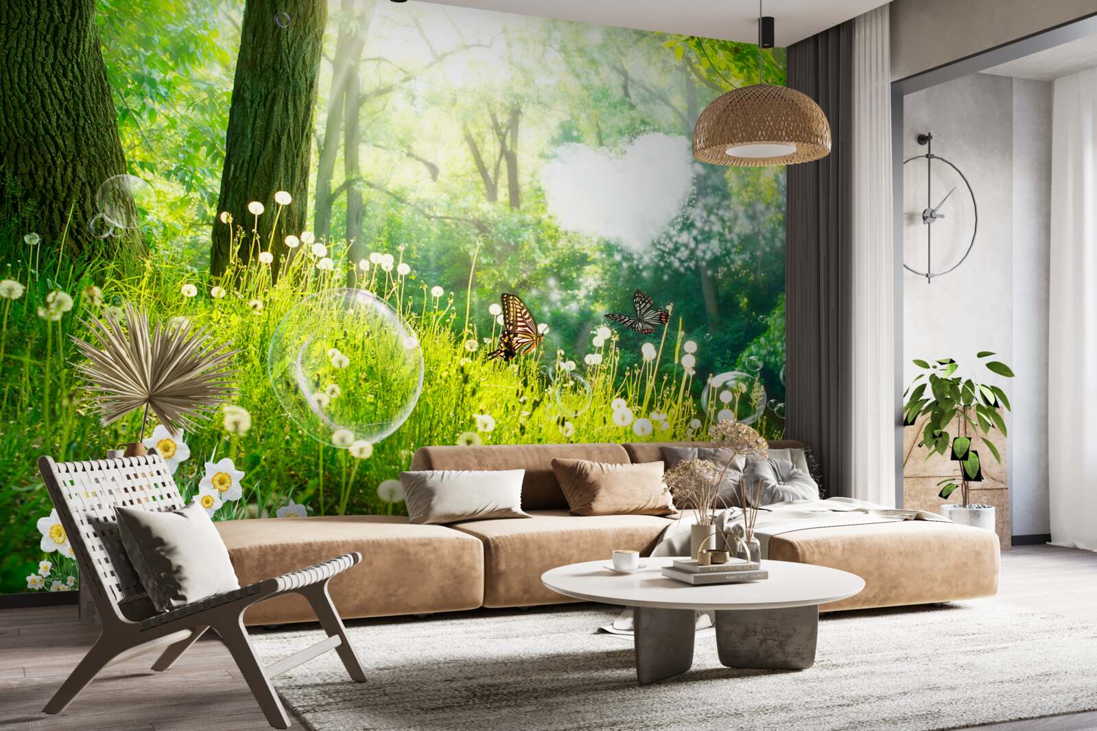 Фотошпалери Метелики на зеленому лузі