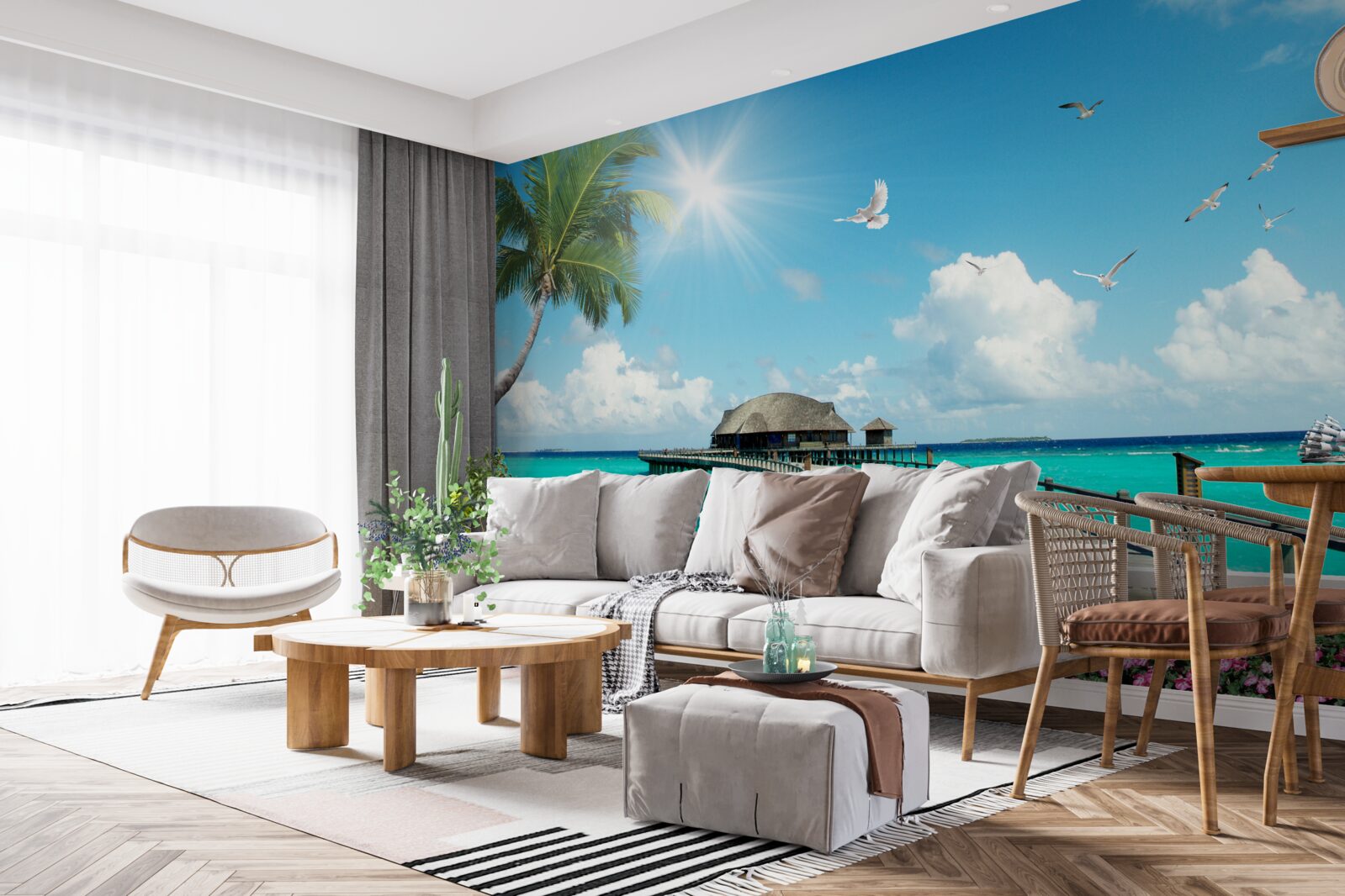 Фотошпалери пірс, що веде до бухти