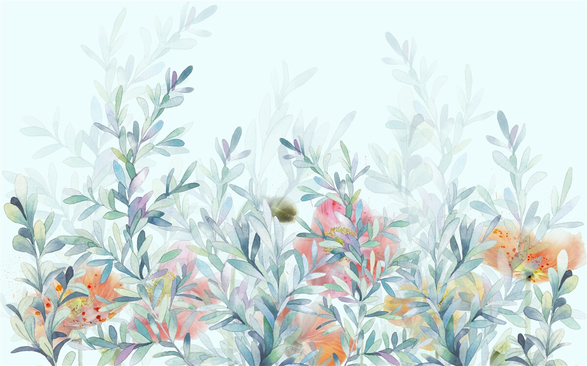 Фотошпалери квіти з ніжним, небесним відтінком