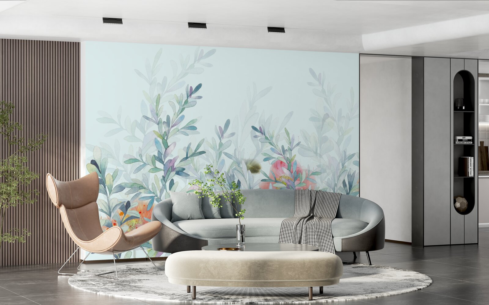 Фотошпалери квіти з ніжним, небесним відтінком