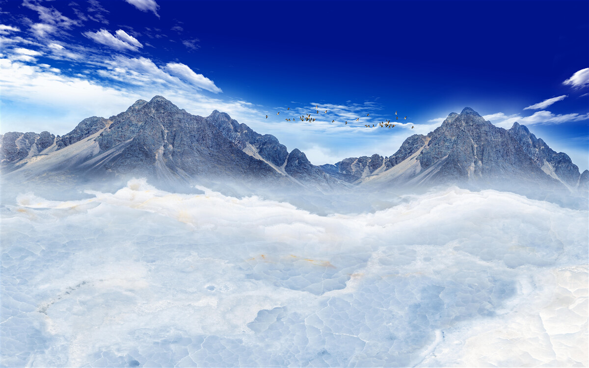 Фотошпалери чарівна завіса гірського туману