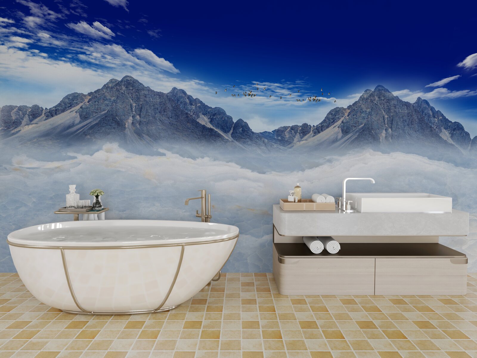 Фотошпалери чарівна завіса гірського туману