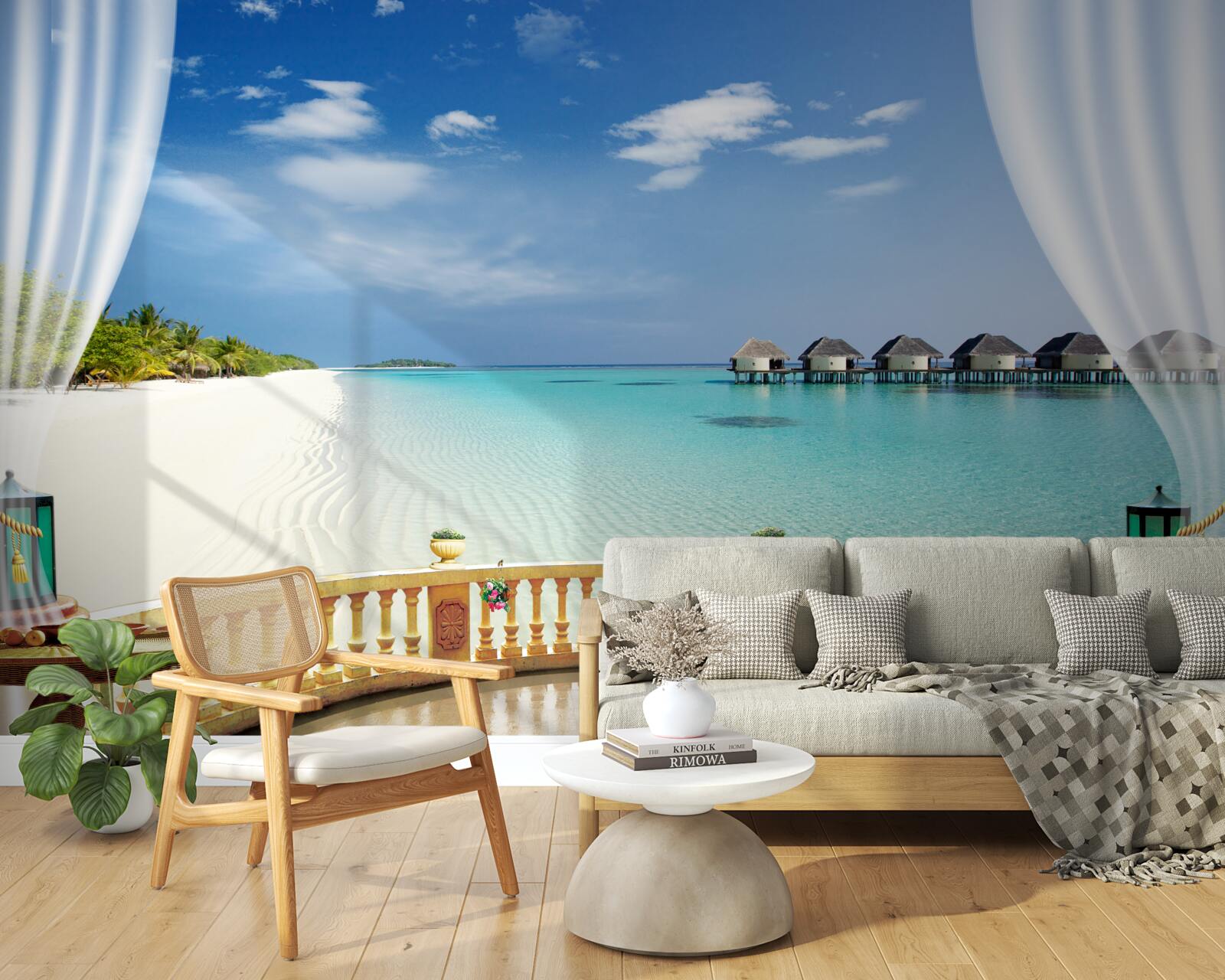 Фотошпалери вид на океан з веранди