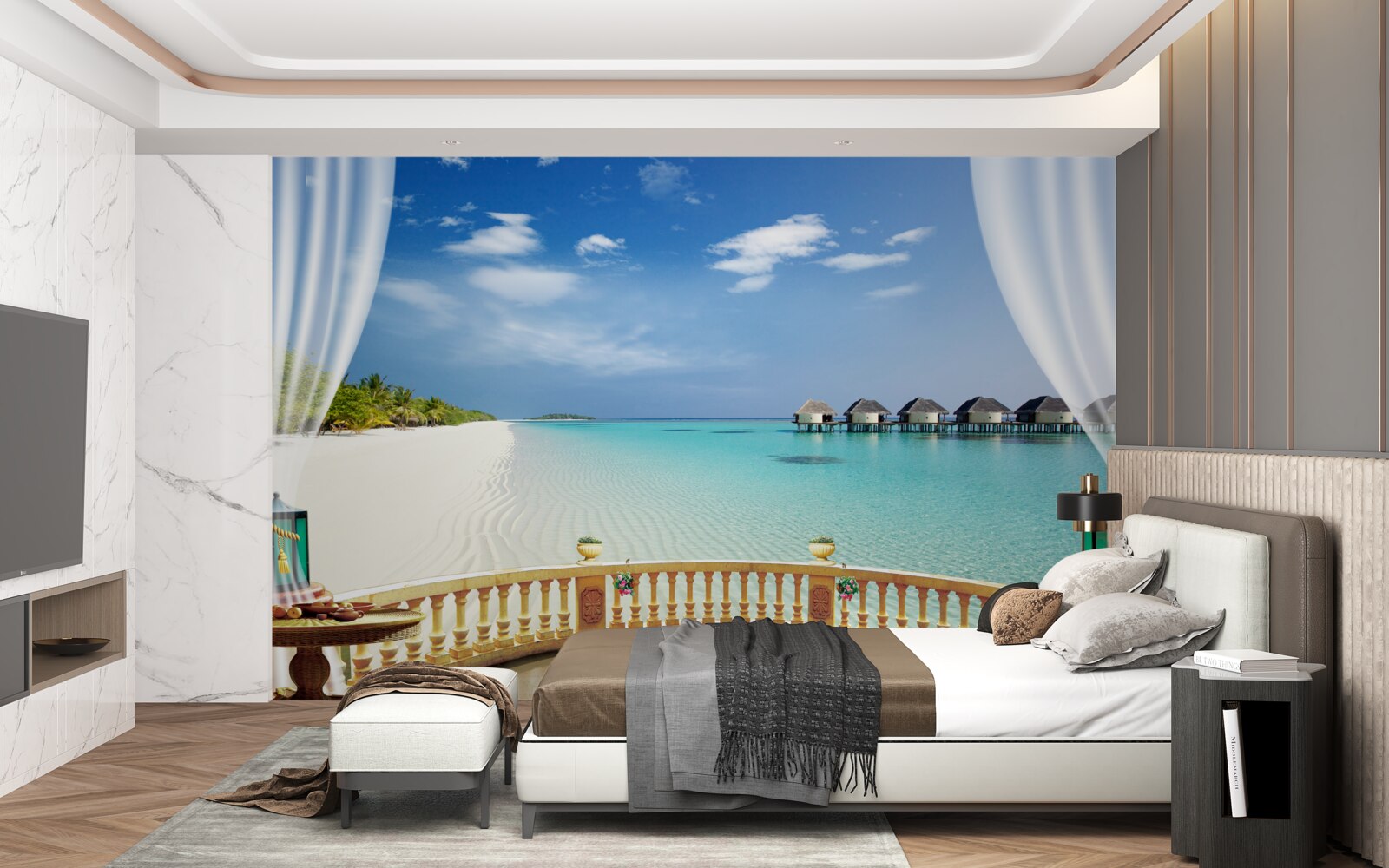 Фотошпалери вид на океан з веранди