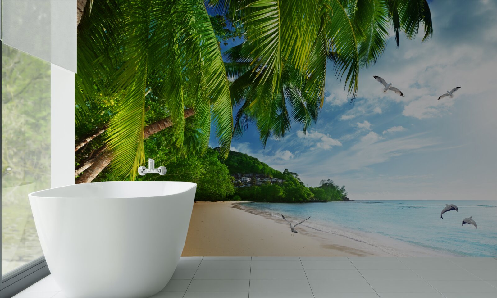 Фотошпалери безлюдний острів з піщаним пляжем