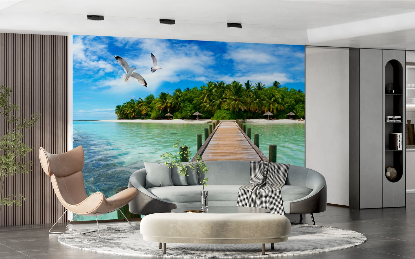 Фотошпалери дорога на тропічний острів