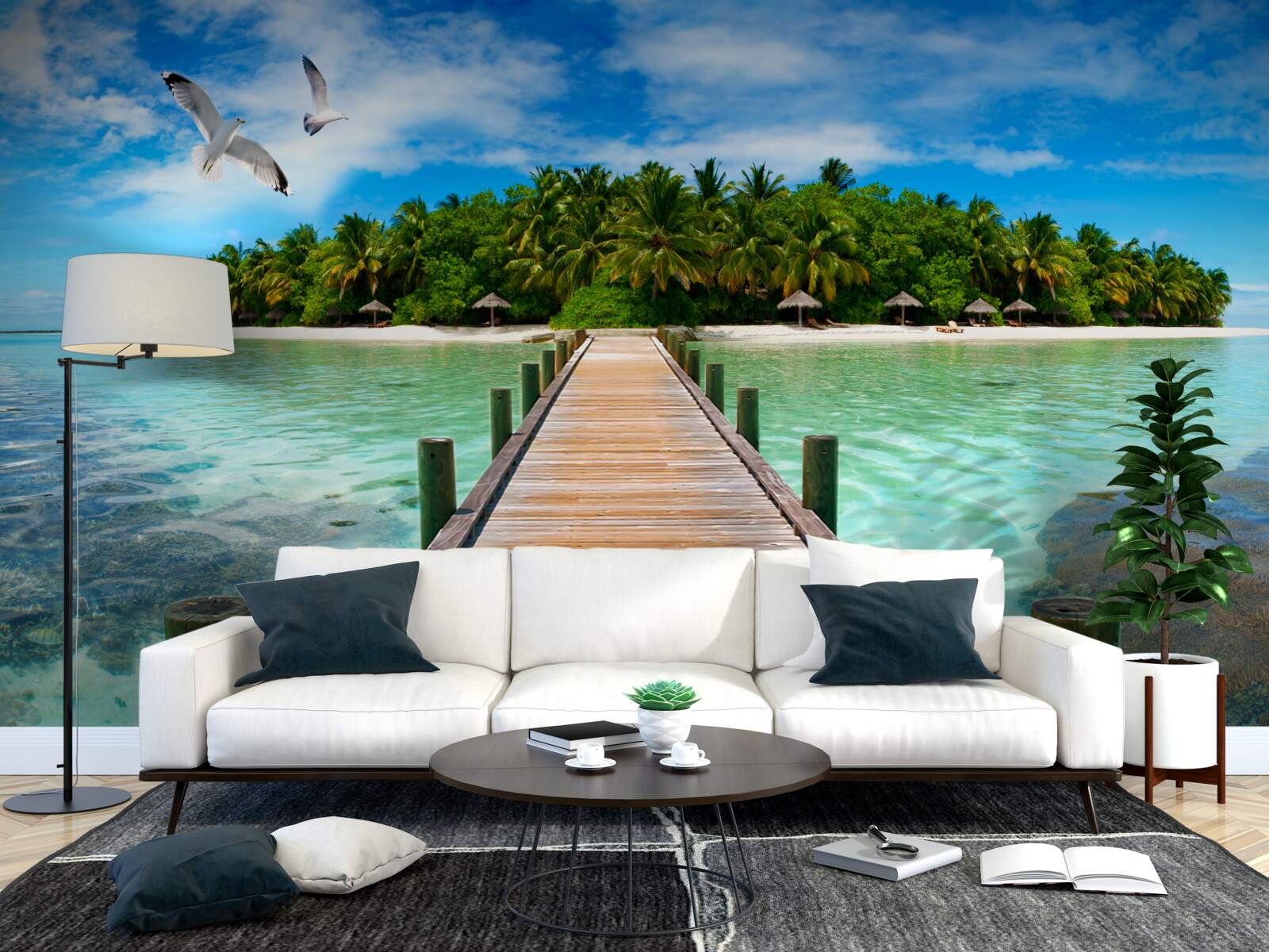 Фотошпалери дорога на тропічний острів