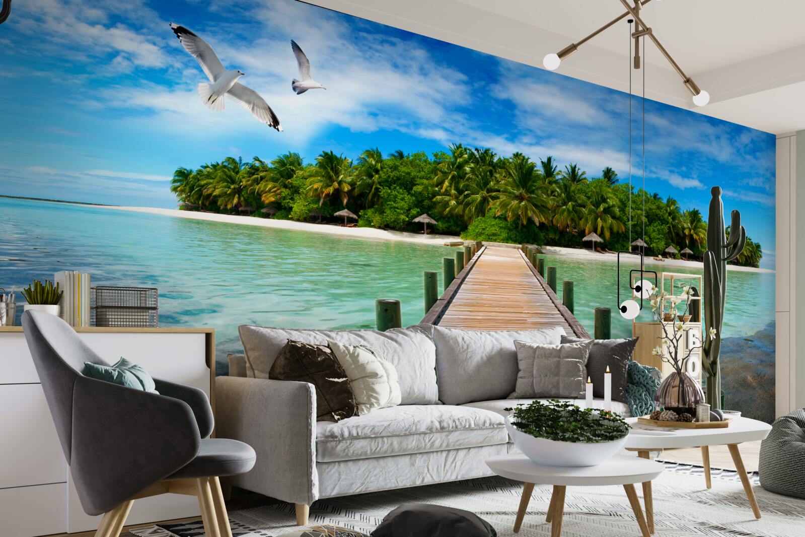 Фотошпалери дорога на тропічний острів