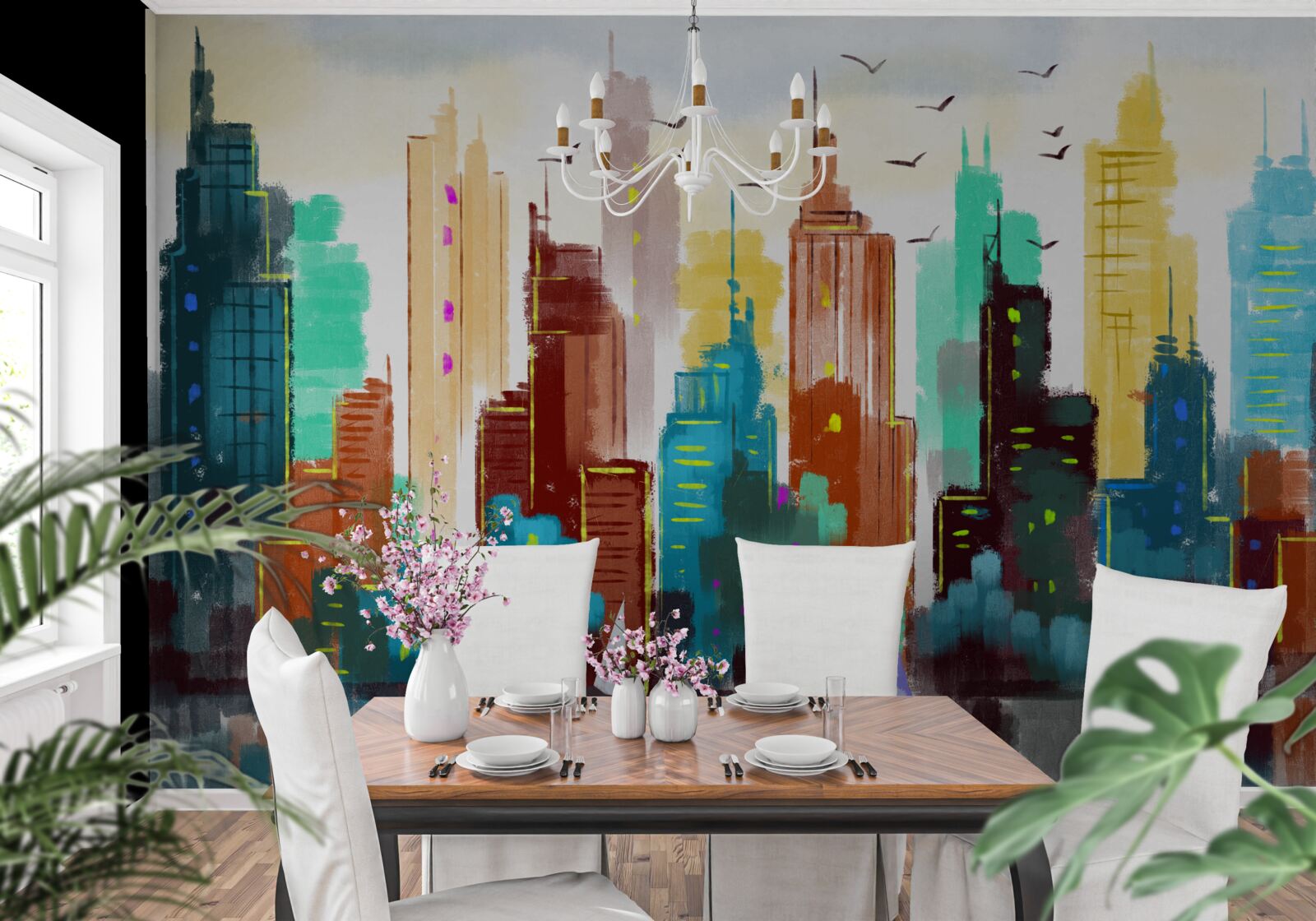 Фотошпалери абстрактне зображення сучасного міста