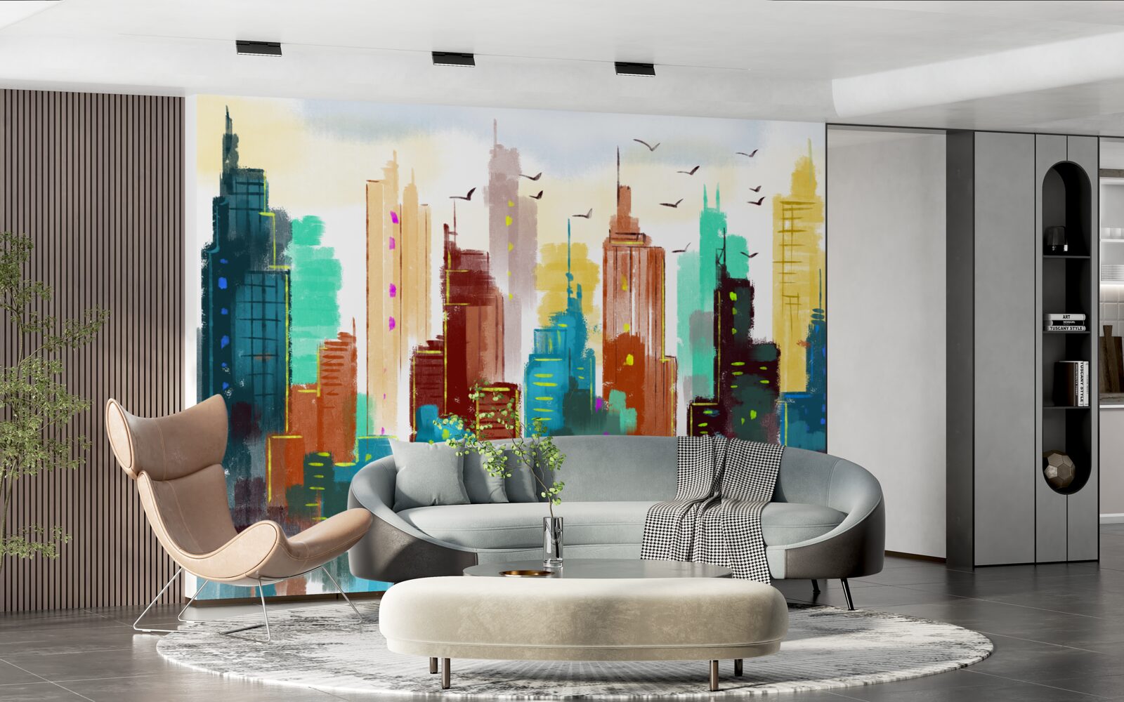 Фотошпалери абстрактне зображення сучасного міста