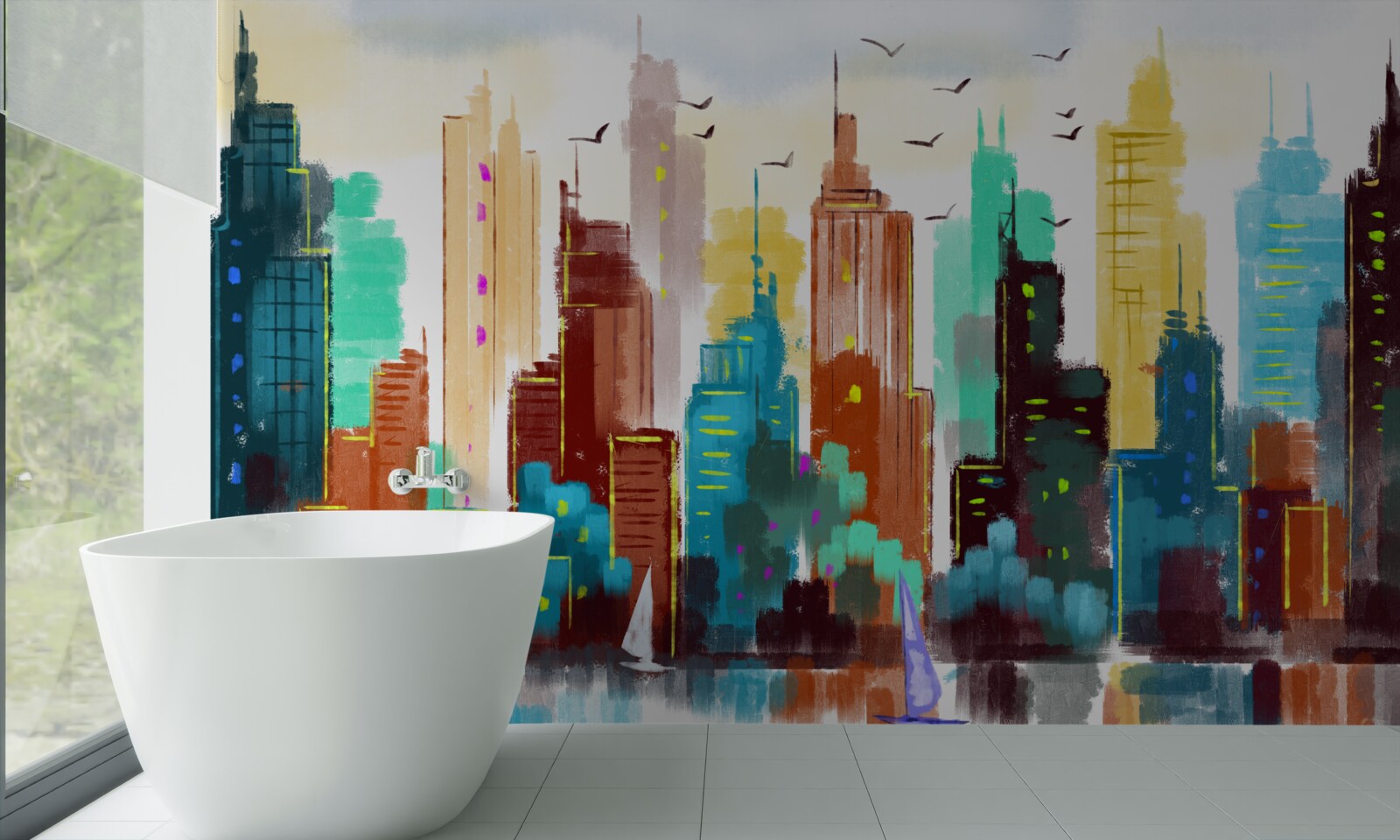 Фотошпалери абстрактне зображення сучасного міста