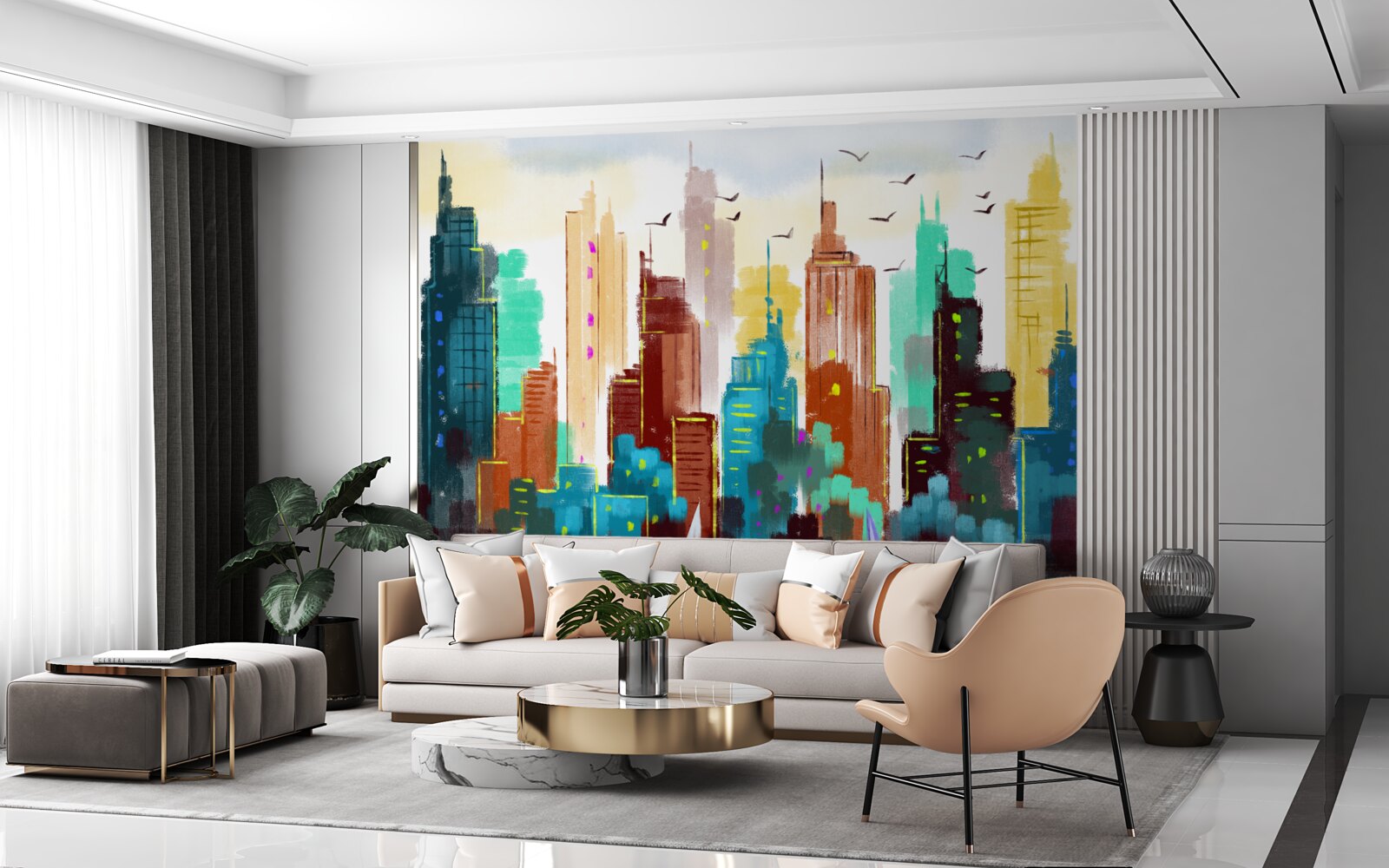 Фотошпалери абстрактне зображення сучасного міста