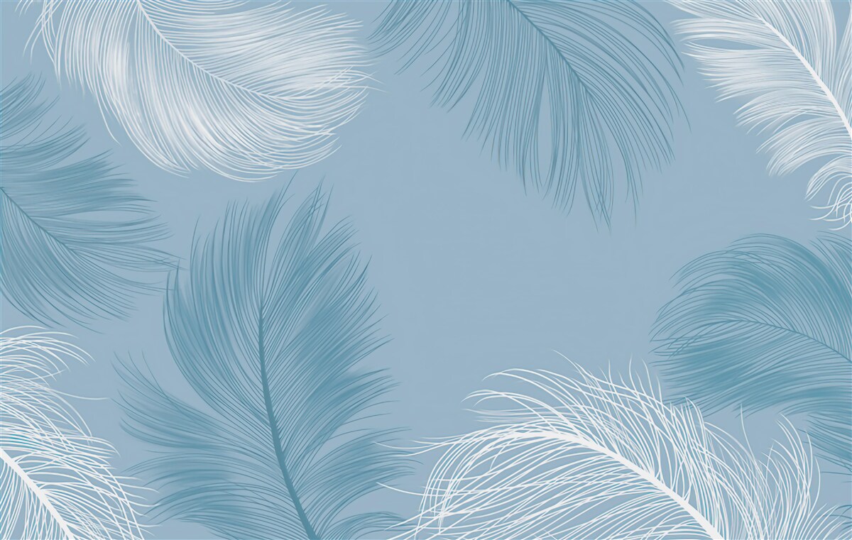 Фотошпалери м'яке пір'яне тло кольору неба