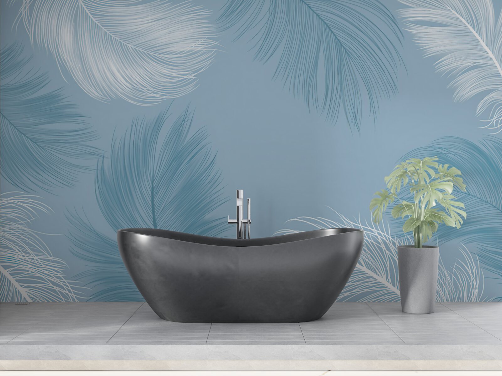 Фотошпалери м'яке пір'яне тло кольору неба