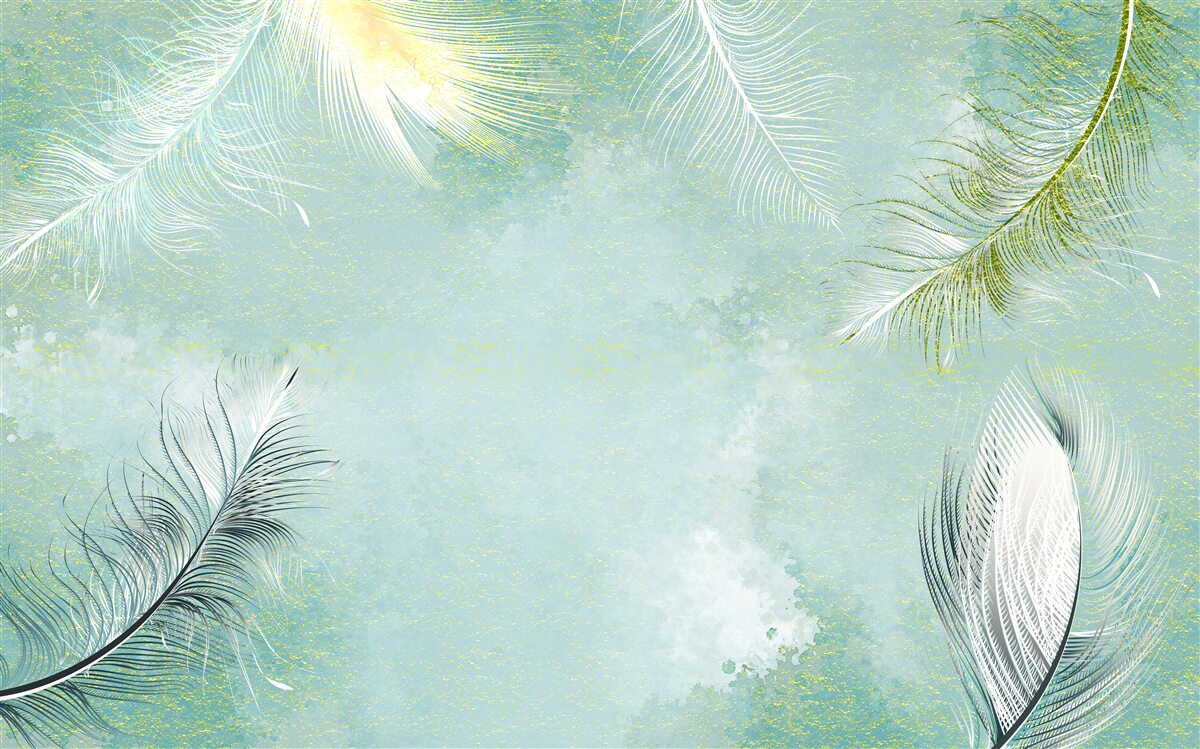 Фотошпалери витончена витонченість бірюзового пера