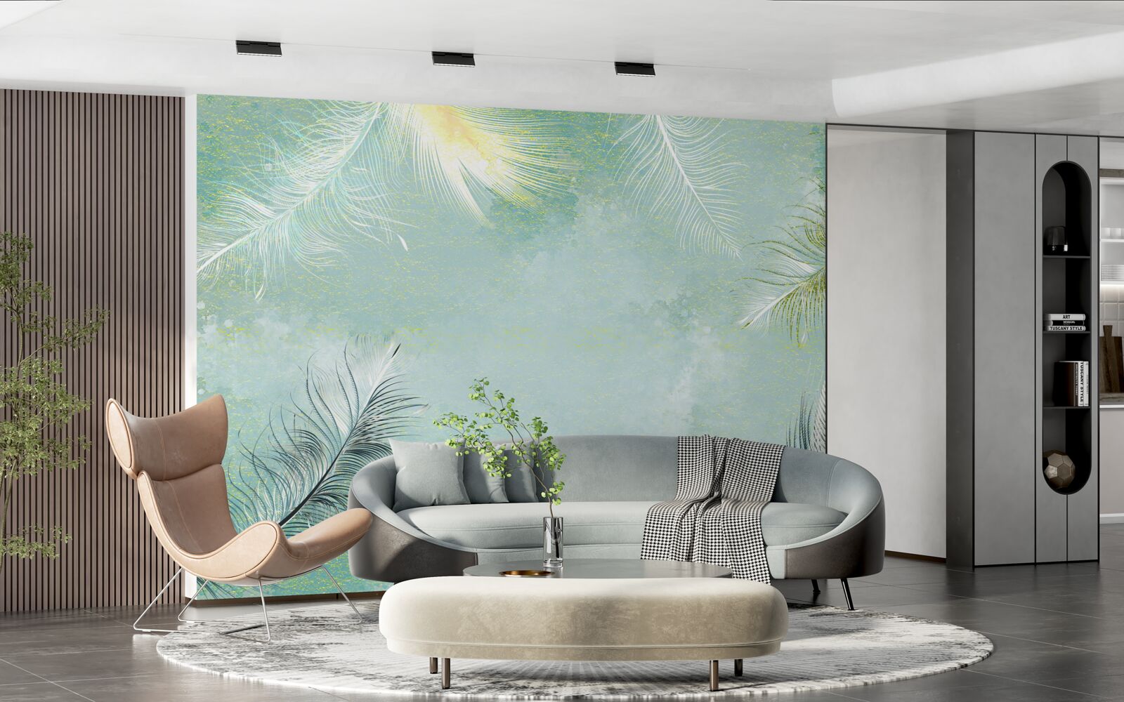 Фотошпалери витончена витонченість бірюзового пера