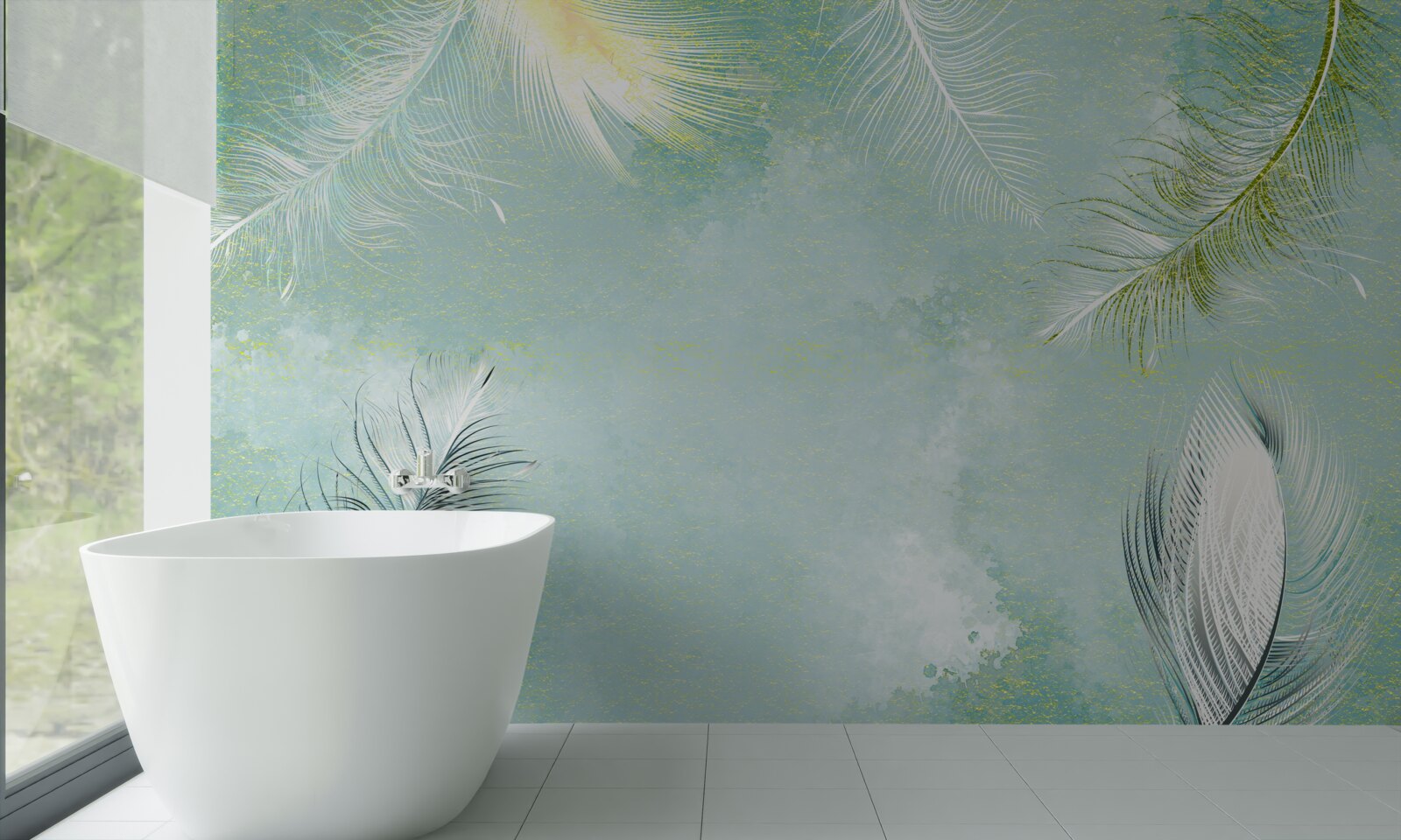 Фотошпалери витончена витонченість бірюзового пера