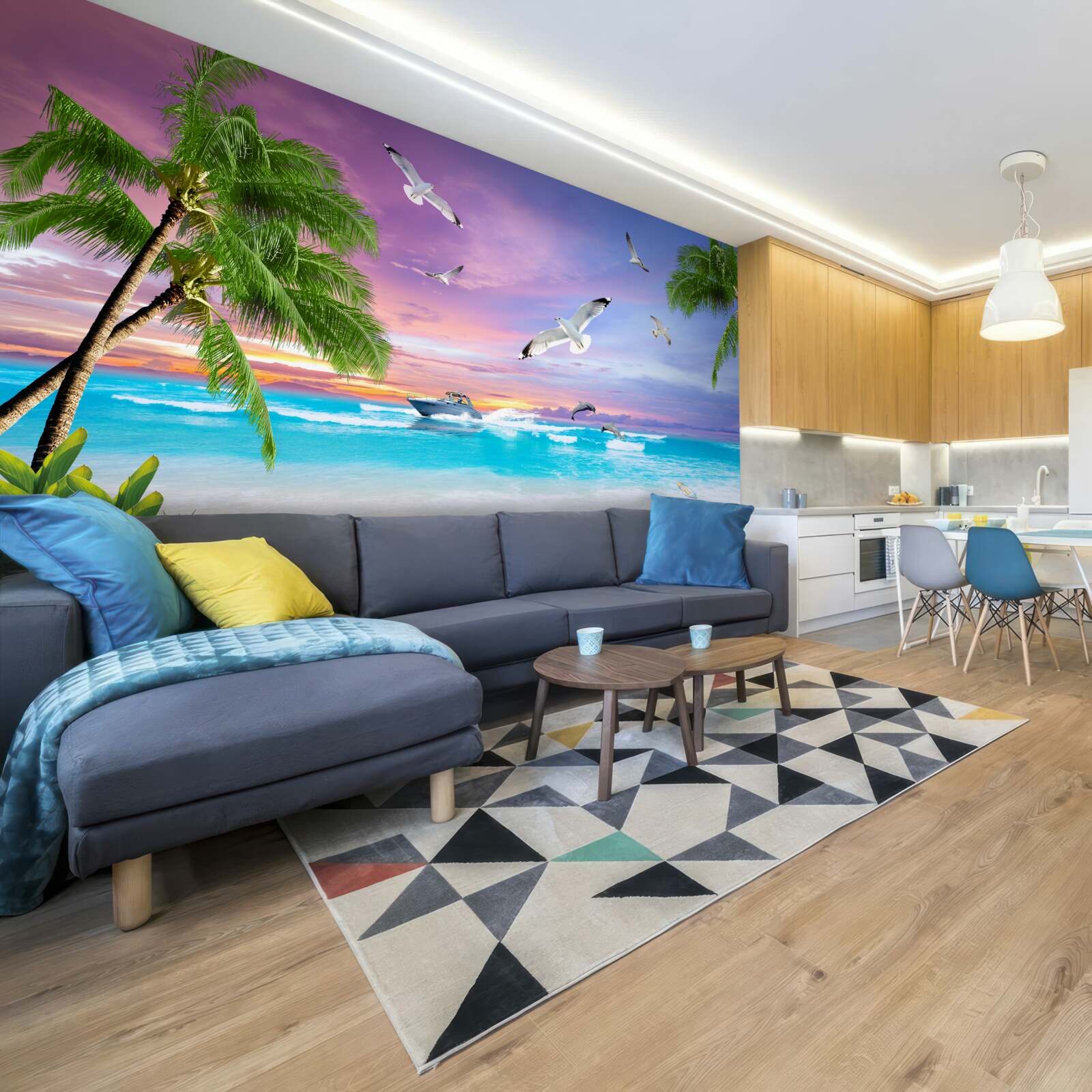 Фотошпалери тропічне узбережжя та човен