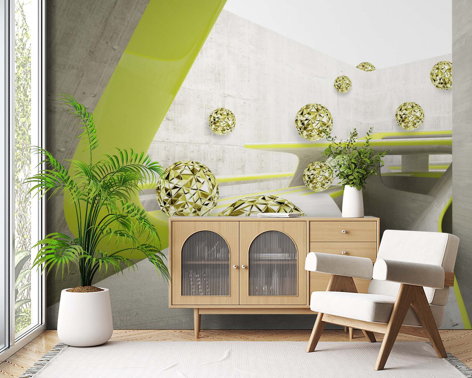 Фотошпалери золоті кульки котяться вниз