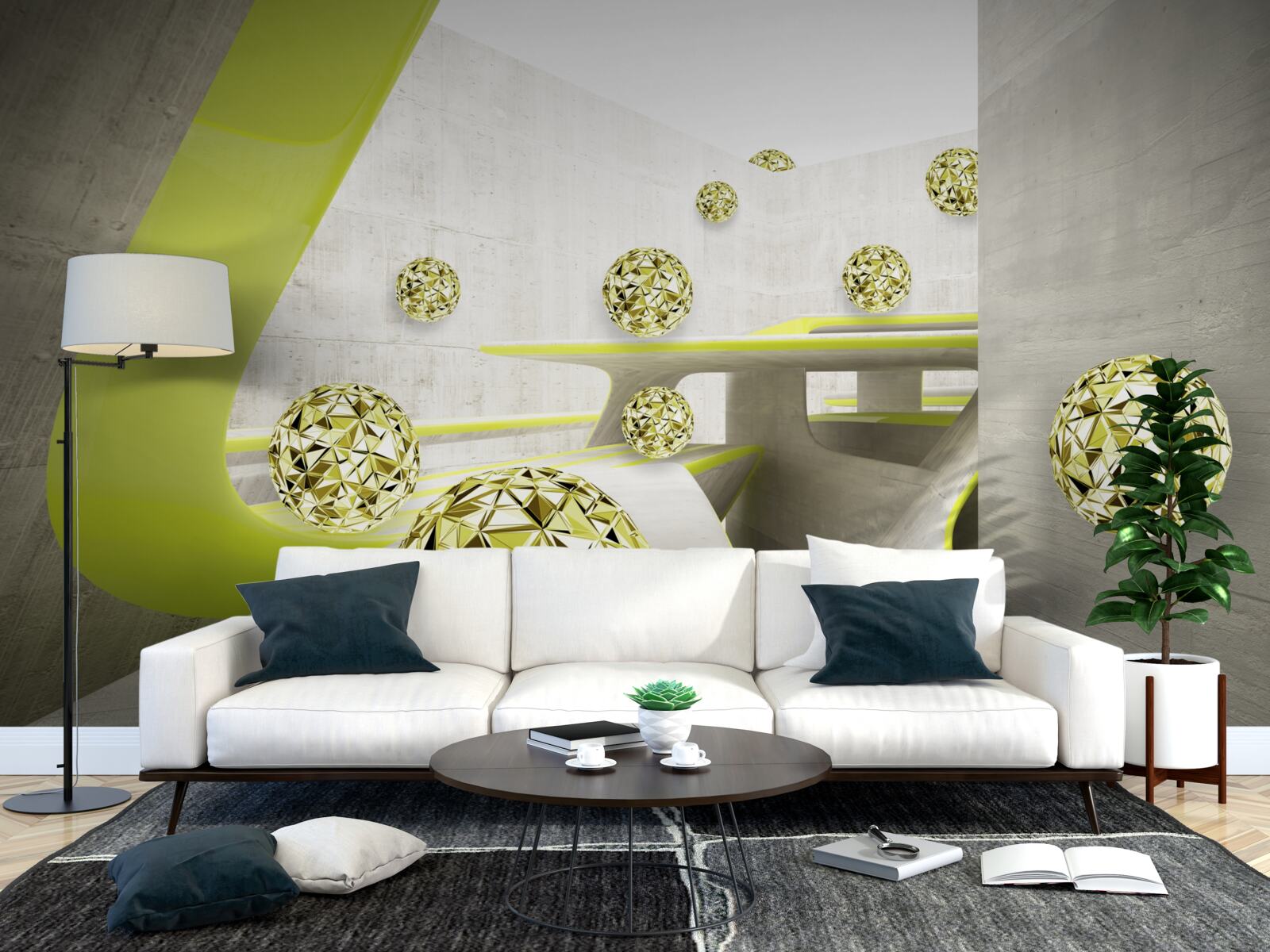 Фотошпалери золоті кульки котяться вниз