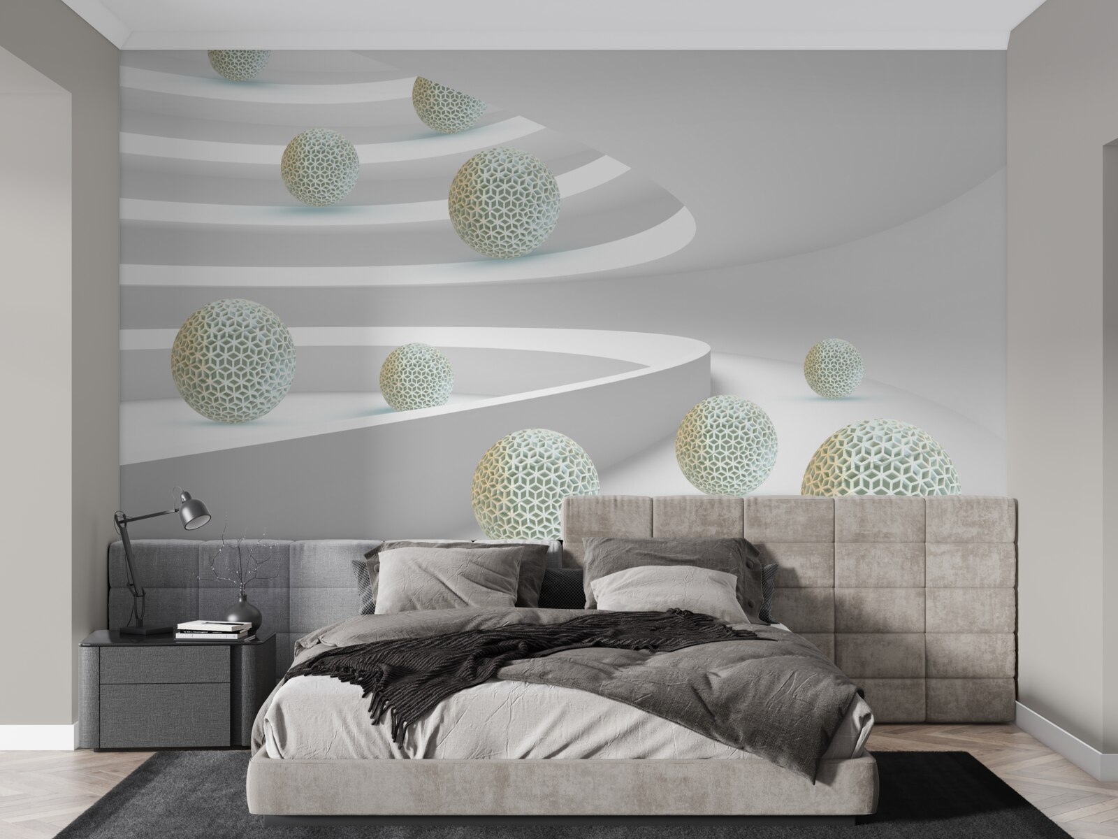 Фотошпалери кульки падають вниз по круговим доріжкам