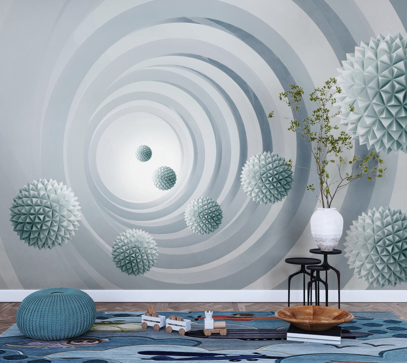 Фотошпалери кулі зникають у круговому проході