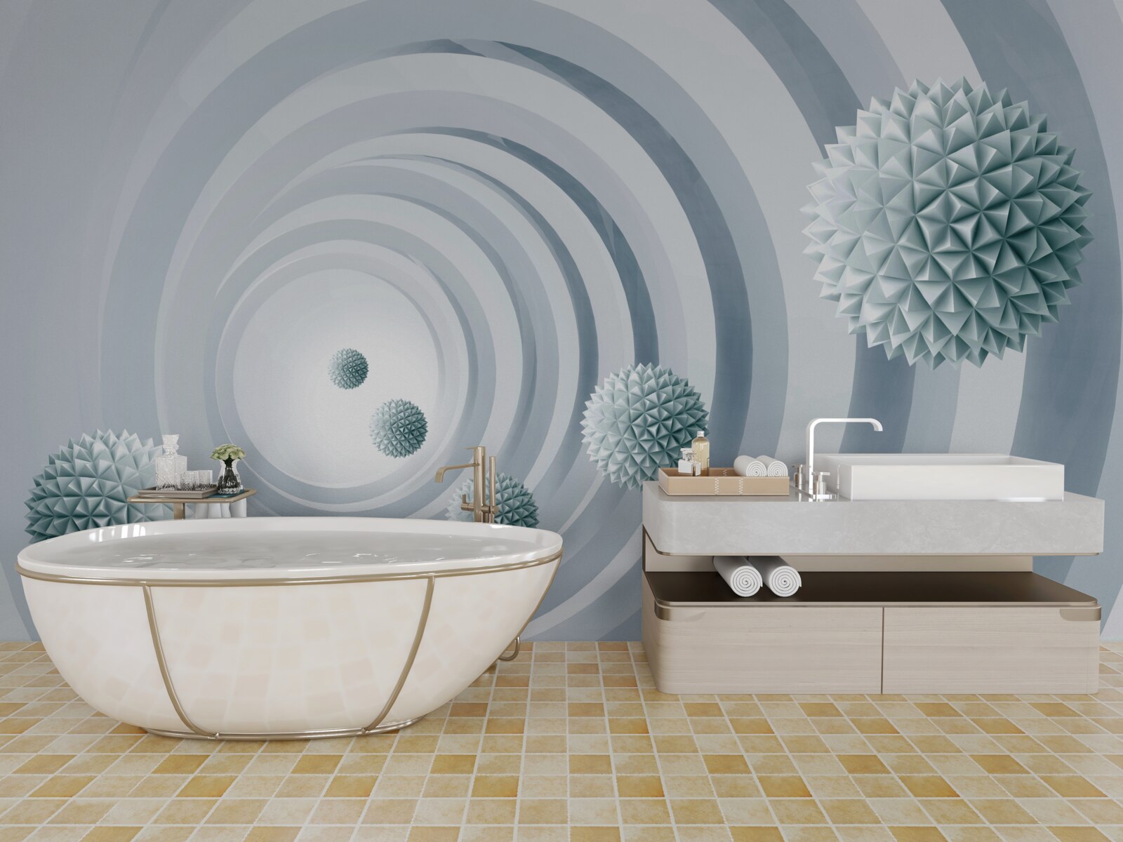 Фотошпалери кулі зникають у круговому проході