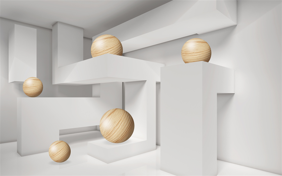 Фотошпалери золоті кулі на плінтусах