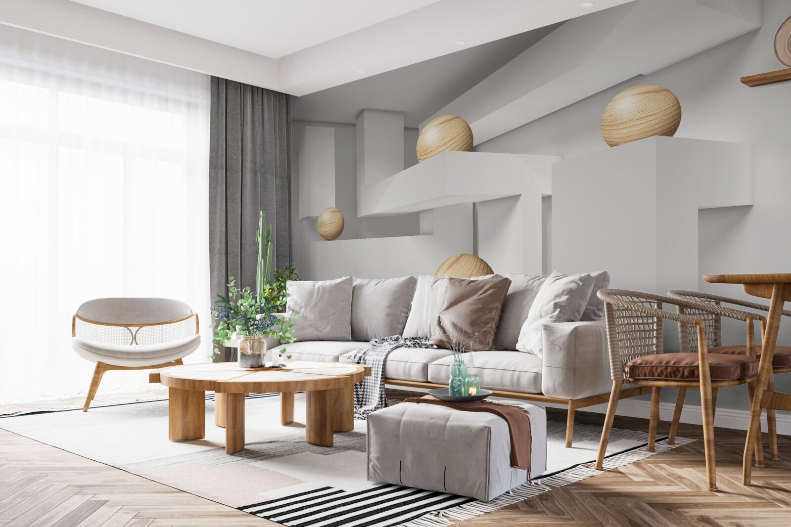 Фотошпалери золоті кулі на плінтусах