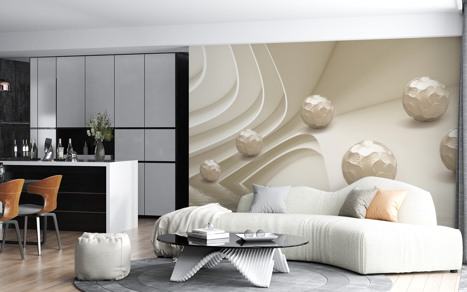 Фотошпалери грановані кульки, що котяться вниз