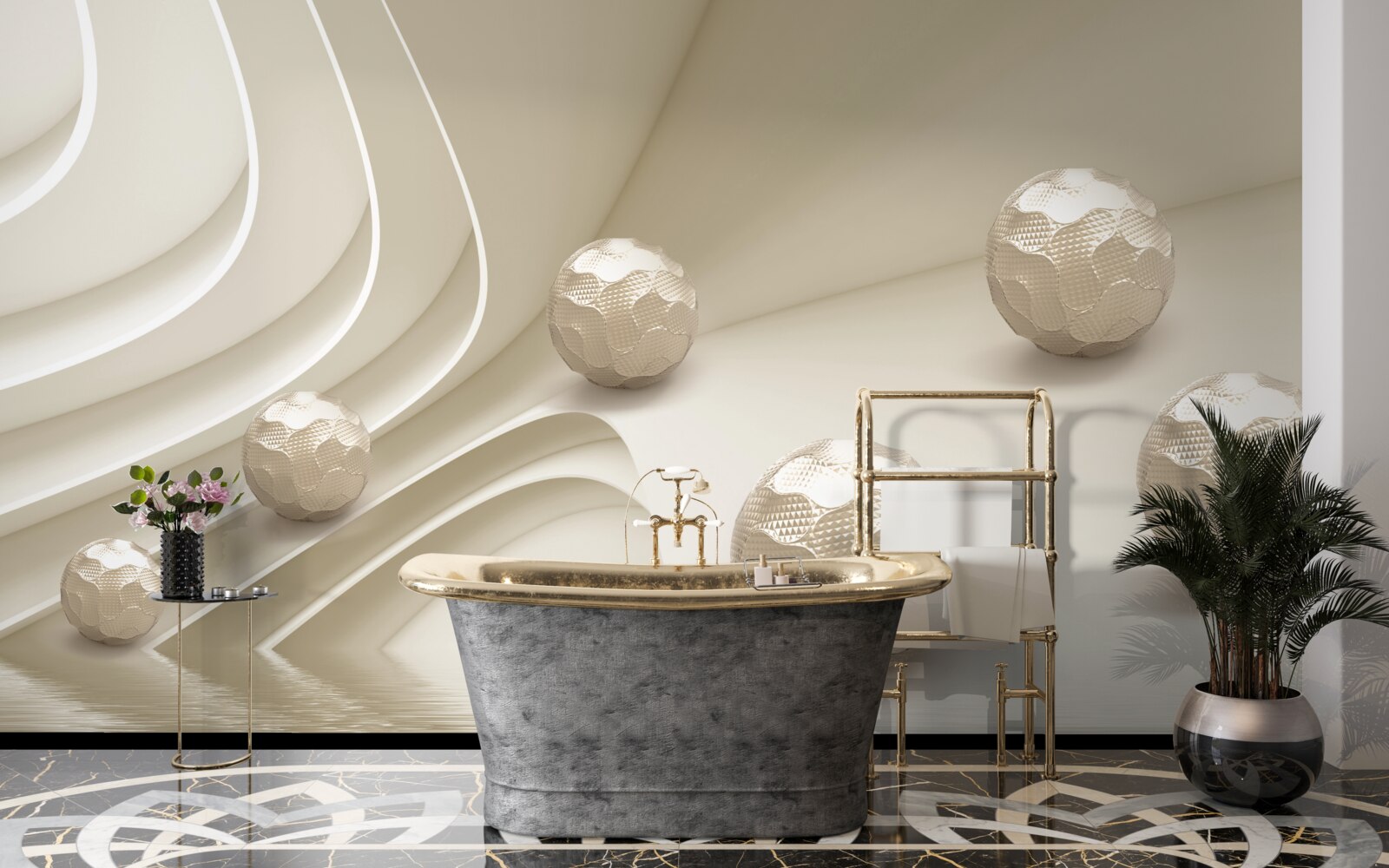 Фотошпалери грановані кульки, що котяться вниз