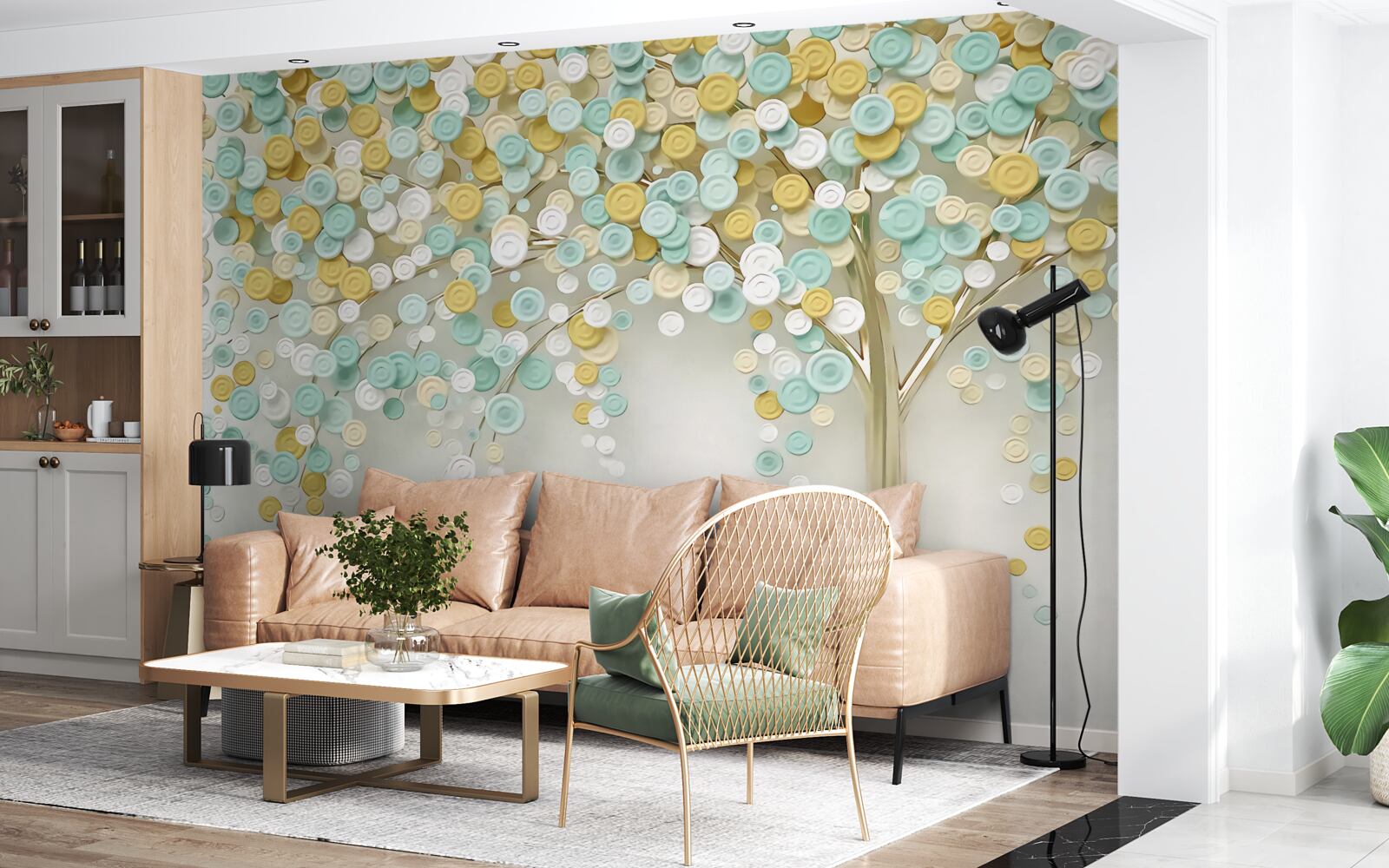 Фотошпалери сяйво літніх відтінків на деревині