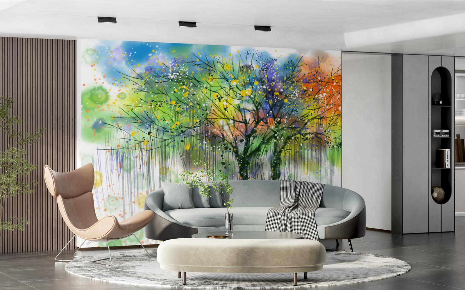 Фотошпалери Осінній ліс сповнений яскравих кольорів