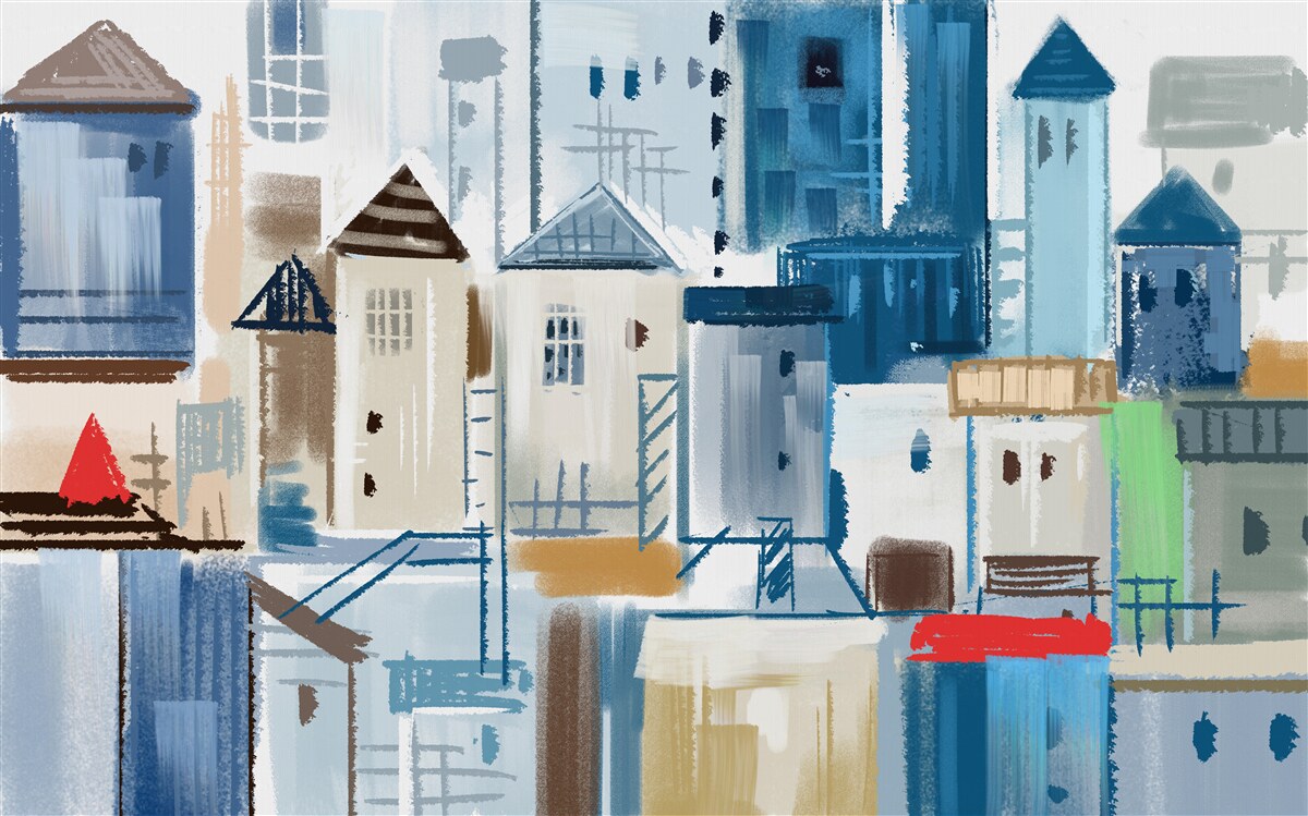 Фотошпалери анімована міська архітектура