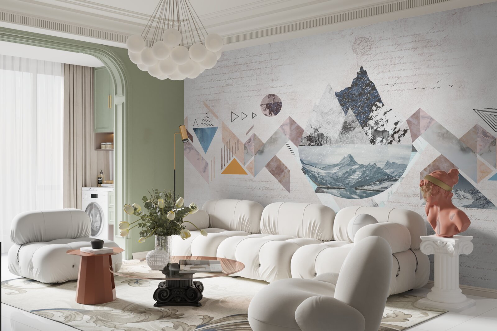 Фотошпалери зимова замальовка бурхливого водного хаосу