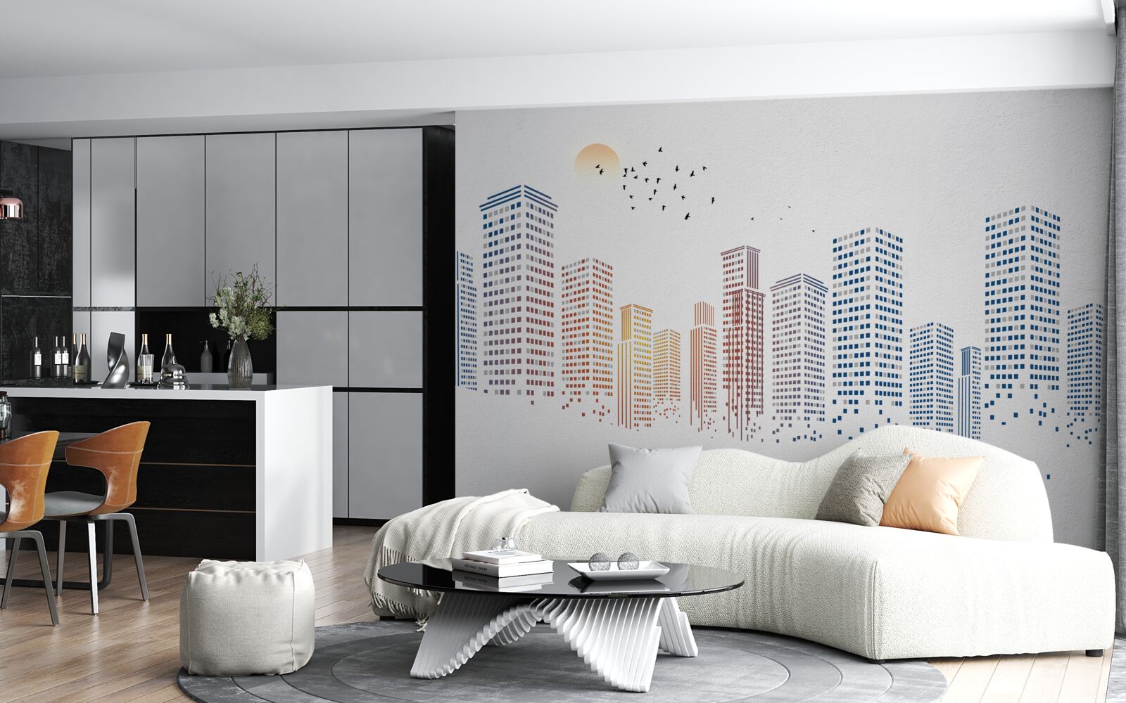 Фотошпалери сучасні панорами міст