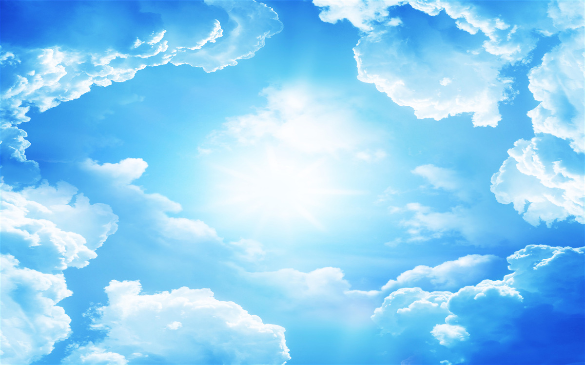 Фотошпалери заворожуюче небо освітлює яскраве сонце