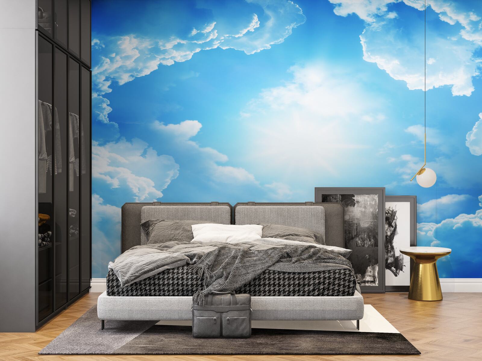 Фотошпалери заворожуюче небо освітлює яскраве сонце