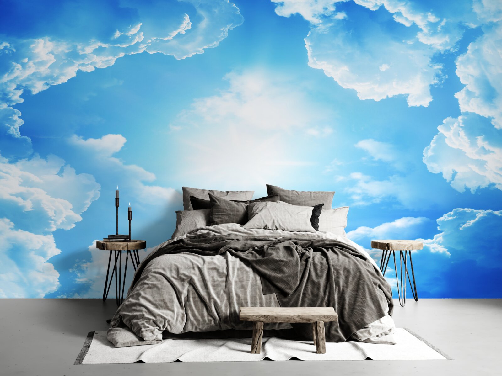 Фотошпалери заворожуюче небо освітлює яскраве сонце