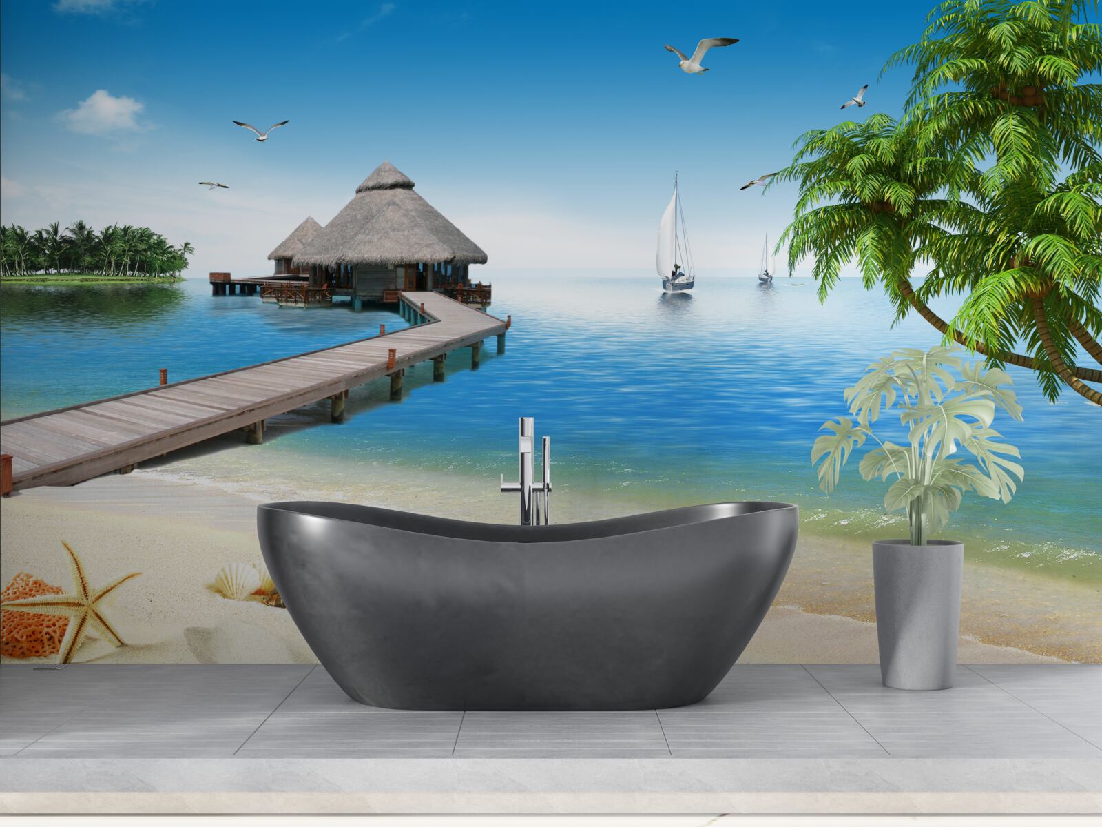 Фотошпалери тиха острівна лагуна