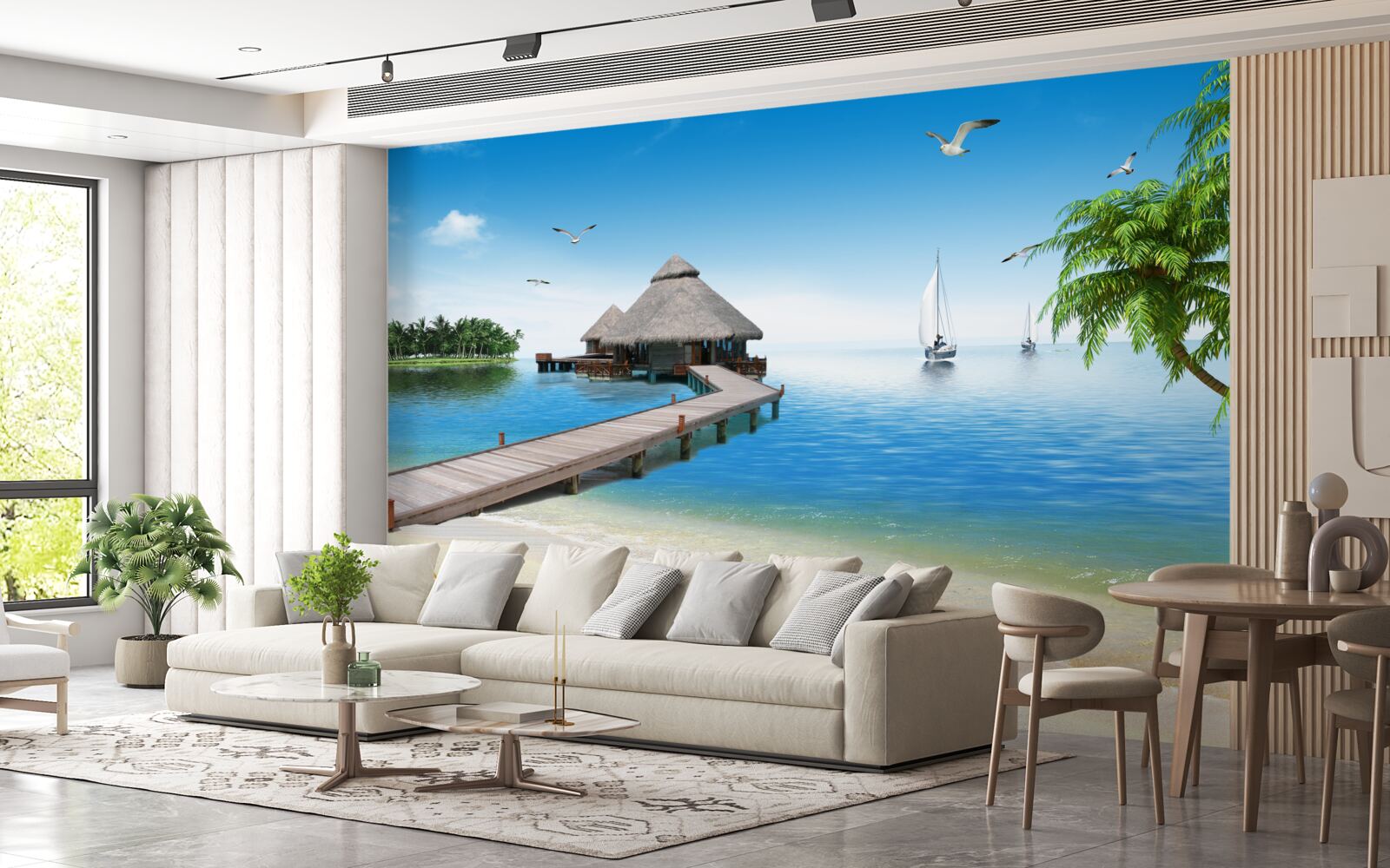 Фотошпалери тиха острівна лагуна