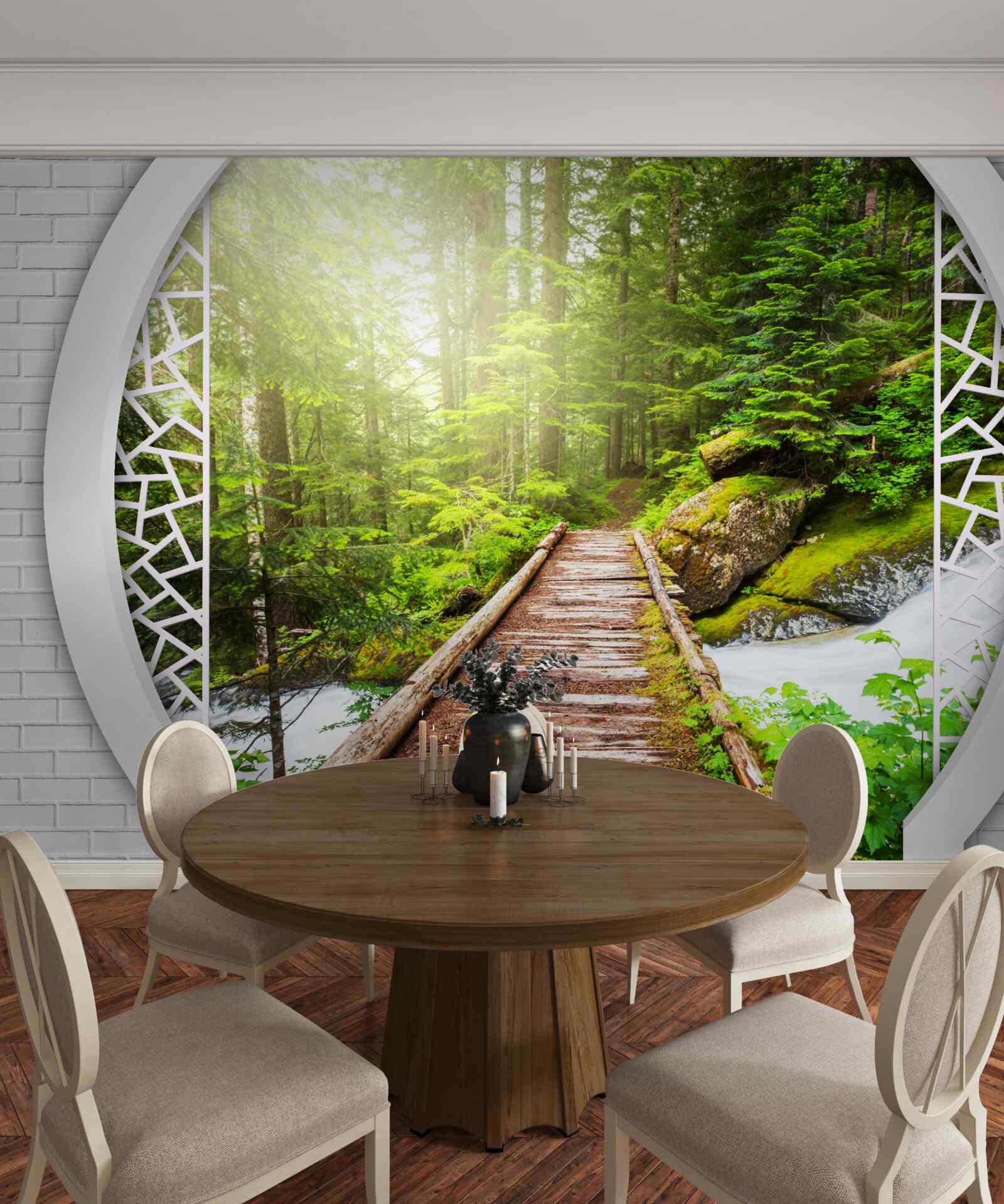 Фотошпалери Гірська стежка, що проходить через густий ліс