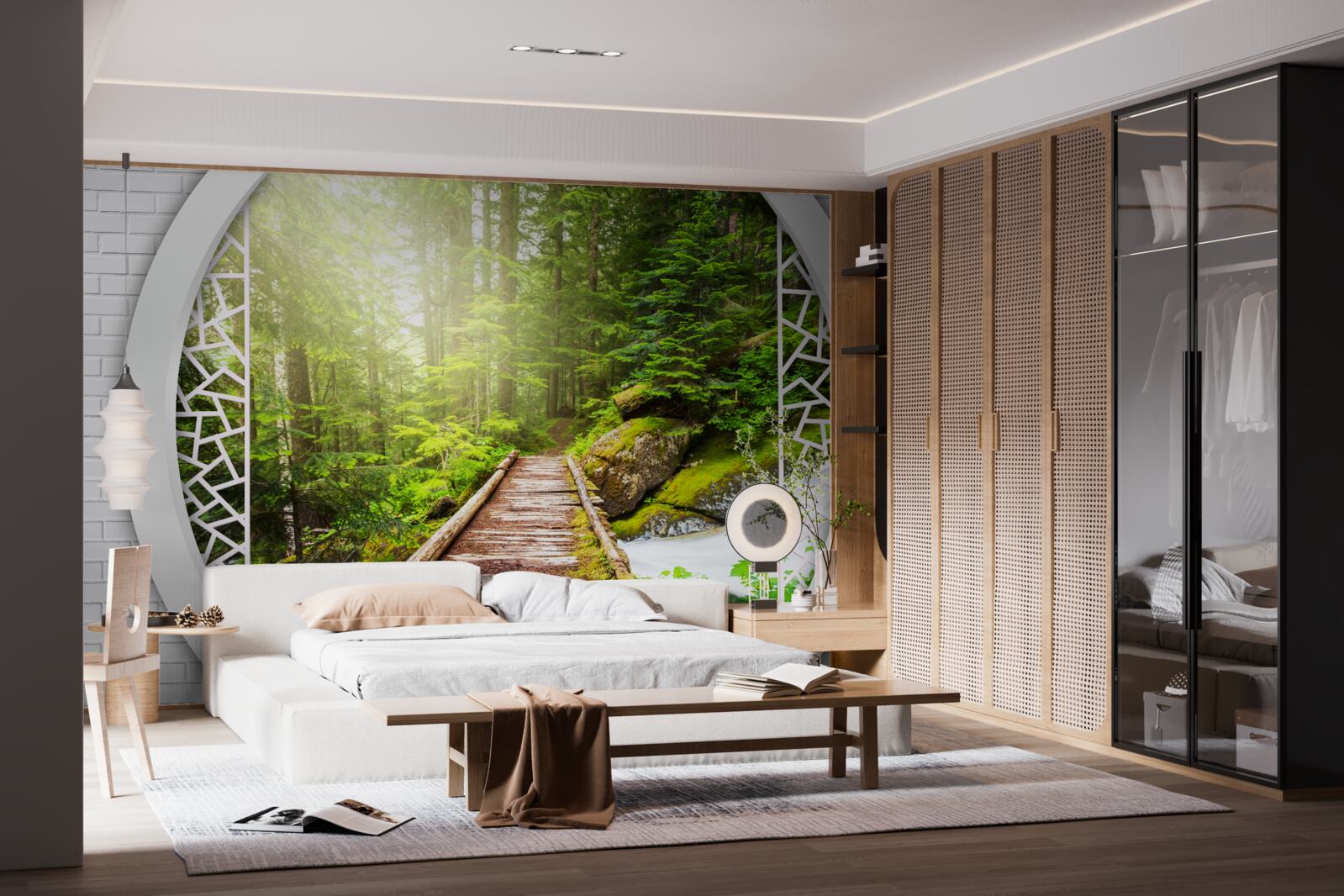 Фотошпалери Гірська стежка, що проходить через густий ліс