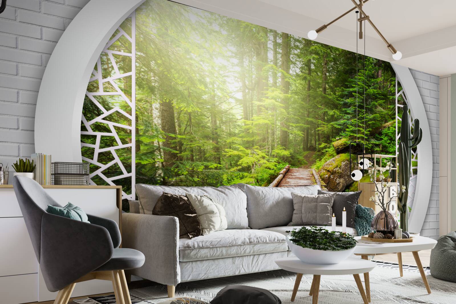 Фотошпалери Гірська стежка, що проходить через густий ліс